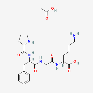 molecular formula C24H37N5O7 B564032 Acetic acid--prolylphenylalanylglycyllysine (1/1) CAS No. 104180-29-2
