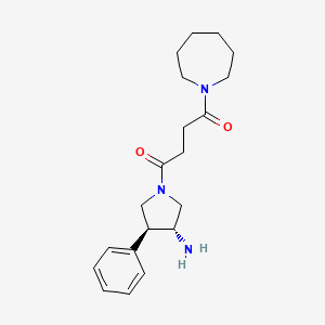 molecular formula C20H29N3O2 B5640329 (3R*,4S*)-1-(4-azepan-1-yl-4-oxobutanoyl)-4-phenylpyrrolidin-3-amine 