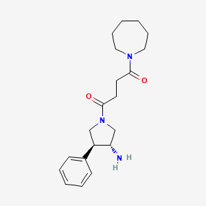 molecular formula C20H29N3O2 B5640329 1-[(3R,4S)-3-amino-4-phenylpyrrolidin-1-yl]-4-(azepan-1-yl)butane-1,4-dione 