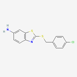molecular formula C14H11ClN2S2 B5640368 2-[(4-chlorobenzyl)thio]-1,3-benzothiazol-6-amine 