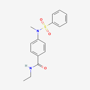 molecular formula C16H18N2O3S B5640371 N-ethyl-4-[methyl(phenylsulfonyl)amino]benzamide 
