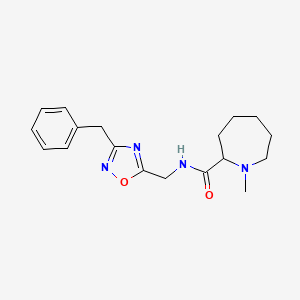 molecular formula C18H24N4O2 B5640403 N-[(3-benzyl-1,2,4-oxadiazol-5-yl)methyl]-1-methyl-2-azepanecarboxamide 