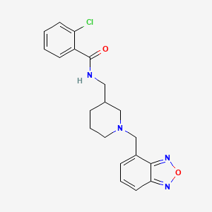 molecular formula C20H21ClN4O2 B5640419 N-{[1-(2,1,3-benzoxadiazol-4-ylmethyl)piperidin-3-yl]methyl}-2-chlorobenzamide 