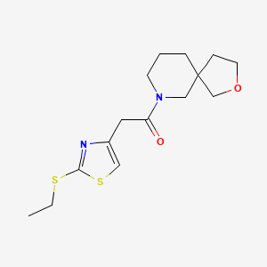 molecular formula C15H22N2O2S2 B5640436 7-{[2-(ethylthio)-1,3-thiazol-4-yl]acetyl}-2-oxa-7-azaspiro[4.5]decane 