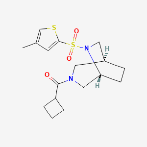 molecular formula C17H24N2O3S2 B5640440 (1S*,5R*)-3-(cyclobutylcarbonyl)-6-[(4-methyl-2-thienyl)sulfonyl]-3,6-diazabicyclo[3.2.2]nonane 