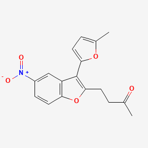 molecular formula C17H15NO5 B5640472 4-[3-(5-methyl-2-furyl)-5-nitro-1-benzofuran-2-yl]-2-butanone 
