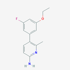 molecular formula C14H15FN2O B5640496 5-(3-ethoxy-5-fluorophenyl)-6-methylpyridin-2-amine 
