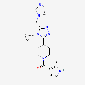 4-[4-cyclopropyl-5-(1H-imidazol-1-ylmethyl)-4H-1,2,4-triazol-3-yl]-1-[(2-methyl-1H-pyrrol-3-yl)carbonyl]piperidine