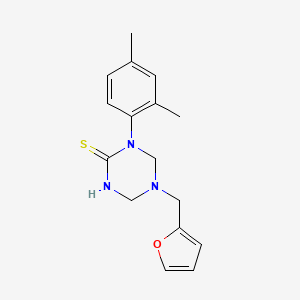 molecular formula C16H19N3OS B5640507 1-(2,4-dimethylphenyl)-5-(2-furylmethyl)-1,3,5-triazinane-2-thione 