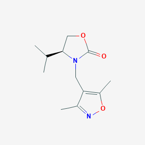 molecular formula C12H18N2O3 B5640512 (4S)-3-[(3,5-dimethylisoxazol-4-yl)methyl]-4-isopropyl-1,3-oxazolidin-2-one 