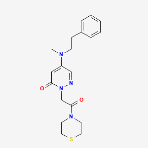 molecular formula C19H24N4O2S B5640513 5-[methyl(2-phenylethyl)amino]-2-(2-oxo-2-thiomorpholin-4-ylethyl)pyridazin-3(2H)-one 