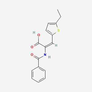 molecular formula C16H15NO3S B5640547 2-(benzoylamino)-3-(5-ethyl-2-thienyl)acrylic acid 