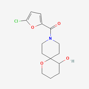 molecular formula C14H18ClNO4 B5640554 9-(5-chloro-2-furoyl)-1-oxa-9-azaspiro[5.5]undecan-5-ol 