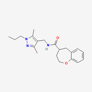 molecular formula C20H27N3O2 B5640561 N-[(3,5-dimethyl-1-propyl-1H-pyrazol-4-yl)methyl]-2,3,4,5-tetrahydro-1-benzoxepine-4-carboxamide 