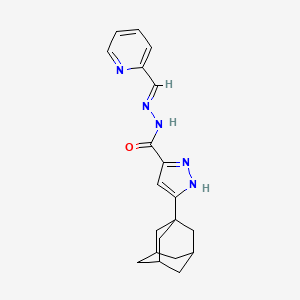 molecular formula C20H23N5O B5640569 3-(1-adamantyl)-N'-(2-pyridinylmethylene)-1H-pyrazole-5-carbohydrazide 