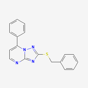 molecular formula C18H14N4S B5640577 2-(benzylthio)-7-phenyl[1,2,4]triazolo[1,5-a]pyrimidine 