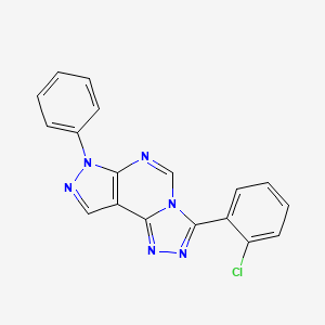 molecular formula C18H11ClN6 B5640587 3-(2-chlorophenyl)-7-phenyl-7H-pyrazolo[4,3-e][1,2,4]triazolo[4,3-c]pyrimidine 
