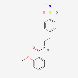 molecular formula C16H18N2O4S B5640601 N-{2-[4-(aminosulfonyl)phenyl]ethyl}-2-methoxybenzamide 