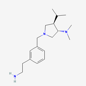 molecular formula C18H31N3 B5640608 (3S*,4R*)-1-[3-(2-aminoethyl)benzyl]-4-isopropyl-N,N-dimethyl-3-pyrrolidinamine 