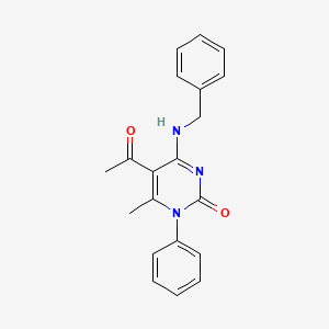 molecular formula C20H19N3O2 B5640660 5-acetyl-4-(benzylamino)-6-methyl-1-phenyl-2(1H)-pyrimidinone 