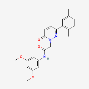molecular formula C22H23N3O4 B5640669 N-(3,5-dimethoxyphenyl)-2-[3-(2,5-dimethylphenyl)-6-oxo-1(6H)-pyridazinyl]acetamide 
