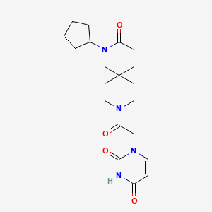 molecular formula C20H28N4O4 B5640678 1-[2-(2-cyclopentyl-3-oxo-2,9-diazaspiro[5.5]undec-9-yl)-2-oxoethyl]pyrimidine-2,4(1H,3H)-dione 