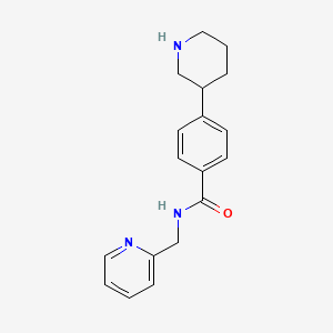 4-piperidin-3-yl-N-(pyridin-2-ylmethyl)benzamide