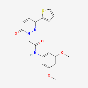molecular formula C18H17N3O4S B5640717 N-(3,5-dimethoxyphenyl)-2-[6-oxo-3-(2-thienyl)-1(6H)-pyridazinyl]acetamide 