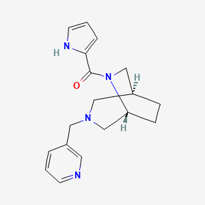 molecular formula C18H22N4O B5640750 (1S*,5R*)-3-(pyridin-3-ylmethyl)-6-(1H-pyrrol-2-ylcarbonyl)-3,6-diazabicyclo[3.2.2]nonane 