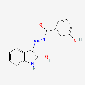 molecular formula C15H11N3O3 B5640755 3-hydroxy-N'-(2-oxo-1,2-dihydro-3H-indol-3-ylidene)benzohydrazide 