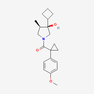 molecular formula C20H27NO3 B5640759 (3R*,4R*)-3-cyclobutyl-1-{[1-(4-methoxyphenyl)cyclopropyl]carbonyl}-4-methyl-3-pyrrolidinol 