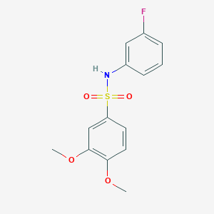 molecular formula C14H14FNO4S B5640766 N-(3-fluorophenyl)-3,4-dimethoxybenzenesulfonamide 