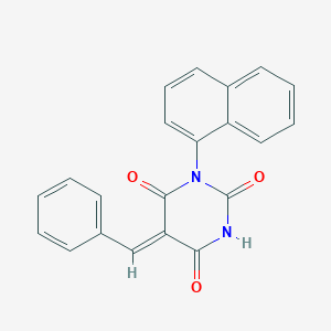 molecular formula C21H14N2O3 B5640782 5-benzylidene-1-(1-naphthyl)-2,4,6(1H,3H,5H)-pyrimidinetrione 