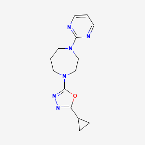 molecular formula C14H18N6O B5640786 1-(5-cyclopropyl-1,3,4-oxadiazol-2-yl)-4-pyrimidin-2-yl-1,4-diazepane 