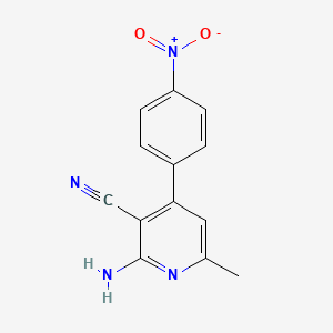 molecular formula C13H10N4O2 B5640806 2-amino-6-methyl-4-(4-nitrophenyl)nicotinonitrile 