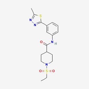 molecular formula C17H22N4O3S2 B5640819 1-(ethylsulfonyl)-N-[3-(5-methyl-1,3,4-thiadiazol-2-yl)phenyl]piperidine-4-carboxamide 