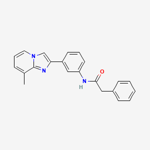 molecular formula C22H19N3O B5640870 N-[3-(8-methylimidazo[1,2-a]pyridin-2-yl)phenyl]-2-phenylacetamide 
