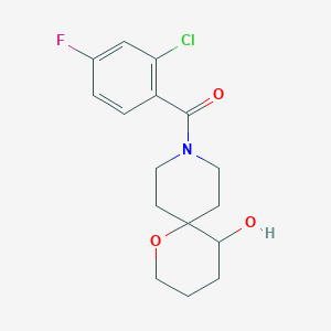 molecular formula C16H19ClFNO3 B5640875 9-(2-chloro-4-fluorobenzoyl)-1-oxa-9-azaspiro[5.5]undecan-5-ol 