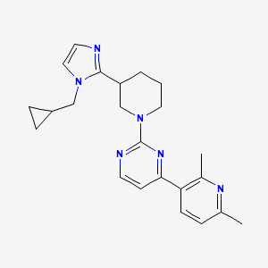 molecular formula C23H28N6 B5640880 2-{3-[1-(cyclopropylmethyl)-1H-imidazol-2-yl]piperidin-1-yl}-4-(2,6-dimethylpyridin-3-yl)pyrimidine 