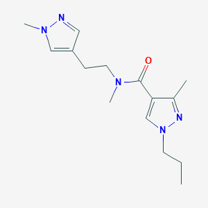 molecular formula C15H23N5O B5640888 N,3-dimethyl-N-[2-(1-methyl-1H-pyrazol-4-yl)ethyl]-1-propyl-1H-pyrazole-4-carboxamide 
