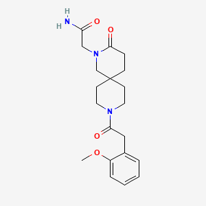 molecular formula C20H27N3O4 B5640907 2-{9-[(2-methoxyphenyl)acetyl]-3-oxo-2,9-diazaspiro[5.5]undec-2-yl}acetamide 