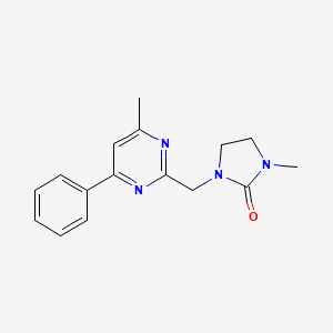 molecular formula C16H18N4O B5640919 1-methyl-3-[(4-methyl-6-phenylpyrimidin-2-yl)methyl]imidazolidin-2-one 