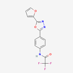 molecular formula C14H8F3N3O3 B5640941 2,2,2-trifluoro-N-{4-[5-(2-furyl)-1,3,4-oxadiazol-2-yl]phenyl}acetamide 