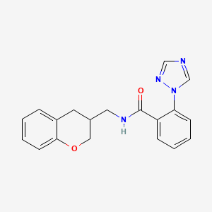 molecular formula C19H18N4O2 B5640943 N-(3,4-dihydro-2H-chromen-3-ylmethyl)-2-(1H-1,2,4-triazol-1-yl)benzamide 