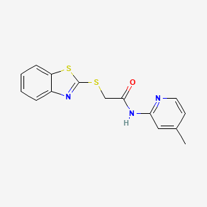 molecular formula C15H13N3OS2 B5640956 2-(1,3-benzothiazol-2-ylthio)-N-(4-methyl-2-pyridinyl)acetamide 