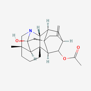 molecular formula C22H29NO3 B564096 [(1R,5S,8R,9S,11R,14S,16R,17R,18R)-16-hydroxy-5-methyl-12-methylidene-7-azaheptacyclo[9.6.2.01,8.05,17.07,16.09,14.014,18]nonadecan-19-yl] acetate CAS No. 19741-52-7