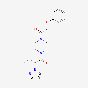 molecular formula C19H24N4O3 B5640978 1-(phenoxyacetyl)-4-[2-(1H-pyrazol-1-yl)butanoyl]piperazine 