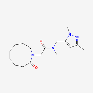 molecular formula C17H28N4O2 B5640983 N-[(1,3-dimethyl-1H-pyrazol-5-yl)methyl]-N-methyl-2-(2-oxoazonan-1-yl)acetamide 