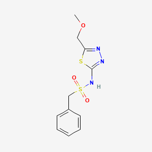 molecular formula C11H13N3O3S2 B5640989 N-[5-(methoxymethyl)-1,3,4-thiadiazol-2-yl]-1-phenylmethanesulfonamide 