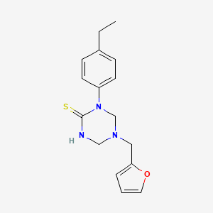 molecular formula C16H19N3OS B5640993 1-(4-ethylphenyl)-5-(2-furylmethyl)-1,3,5-triazinane-2-thione 